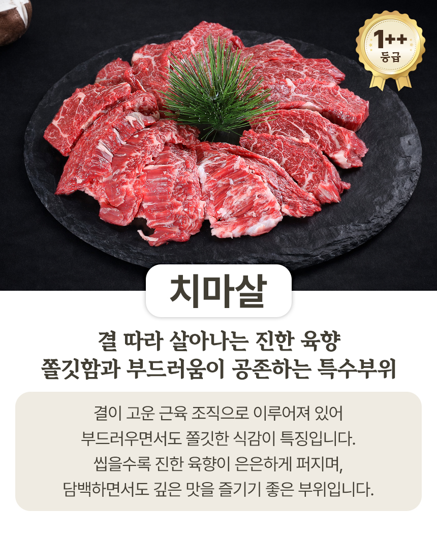 농협안심한우 투뿔 치마살 살치살 구이용 한우 300g 소고기 골라담기